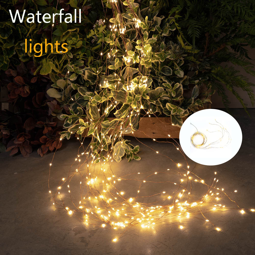 Outdoor Lighting For Front Of House - 100LED 크리스마스 가지 조명, 정원 장식,