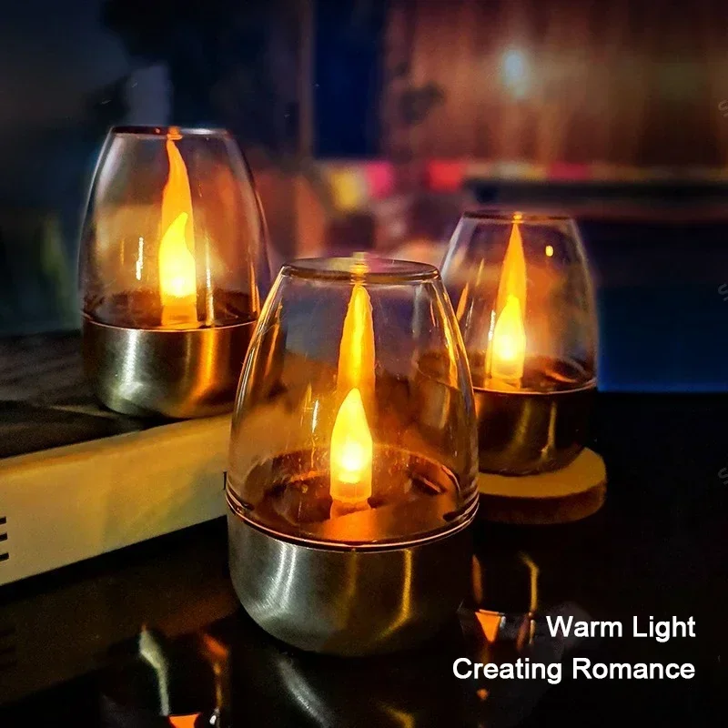Outdoor Lighting Company - LED 태양 양초 빛 Flameless 충전식
