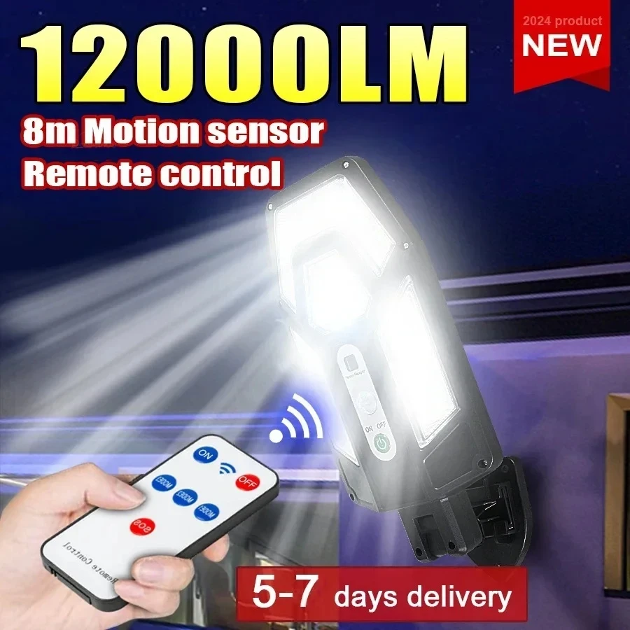 Xl Outdoor Lighting - 12000LM 강력한 태양광 벽등 리모컨 포함
