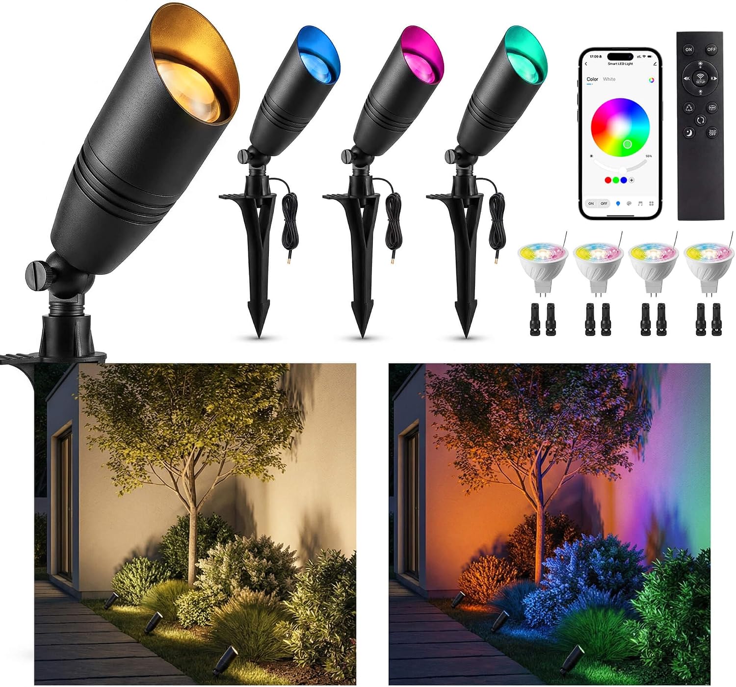 Outdoor Lighting Low Voltage - 저전압 야외 RGBCW 조경 스포트라이트 12V