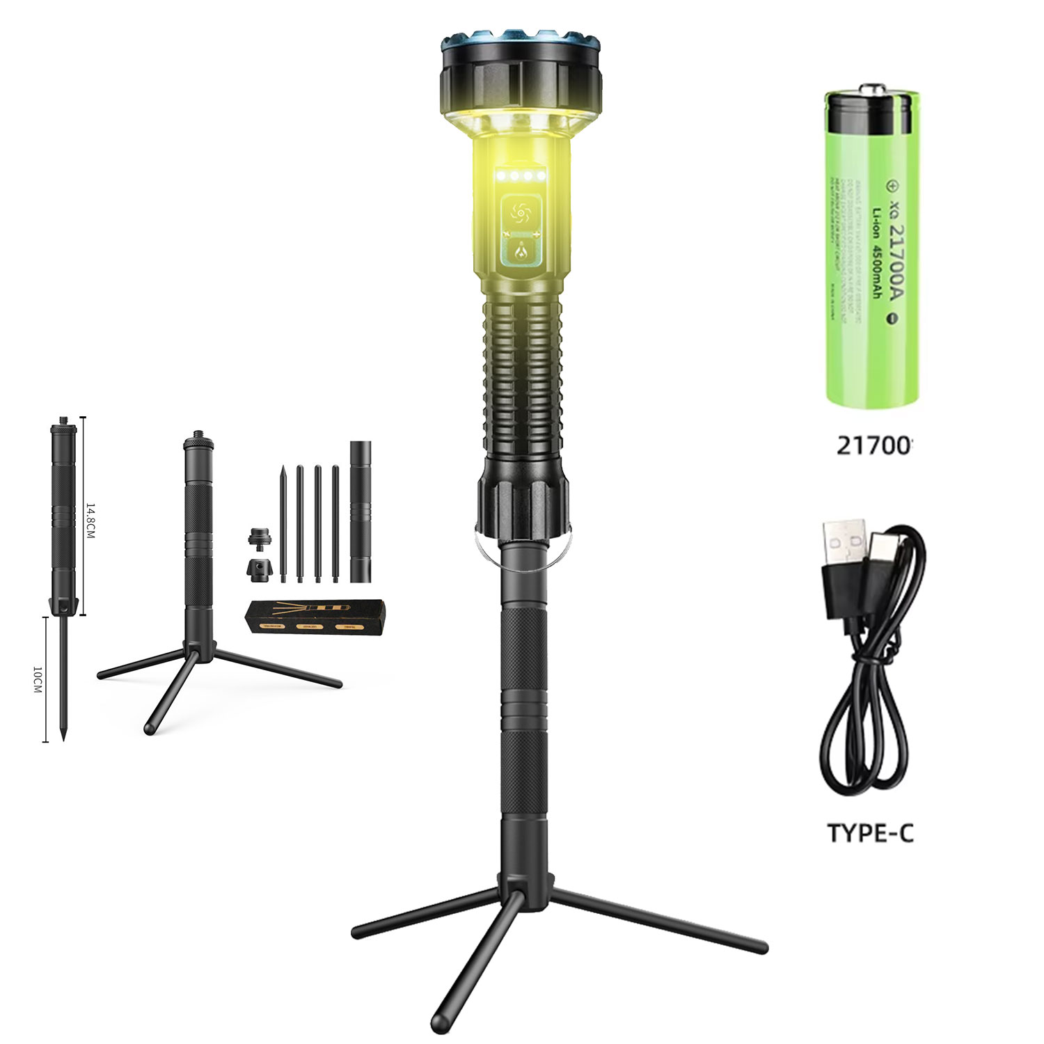 Outdoor Lighting Options - 충전식 고루멘 손전등, 캠핑용 양방향 조명