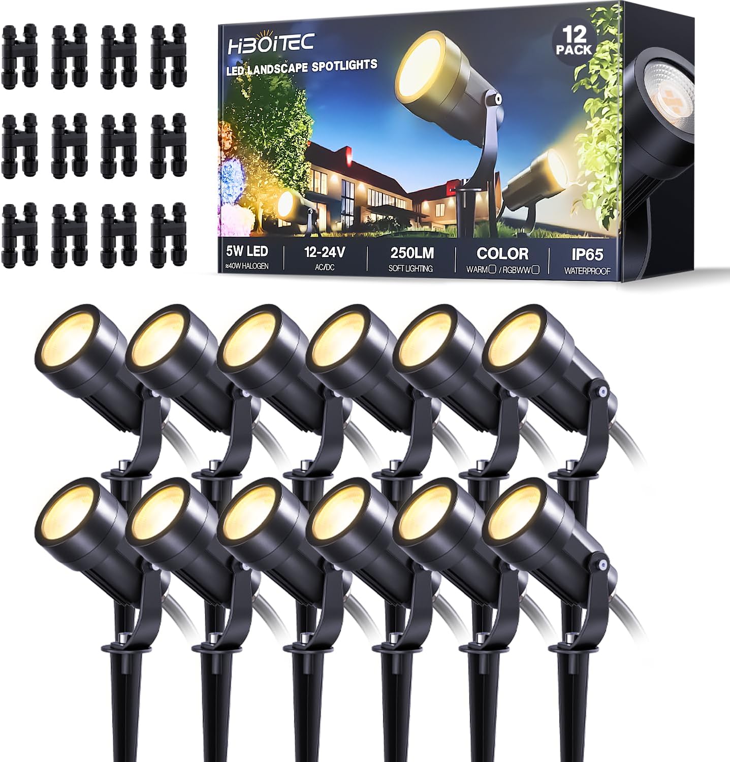 Outdoor Lighting Low Voltage - 12팩 저전압 조경 조명용 패스트락 커넥터