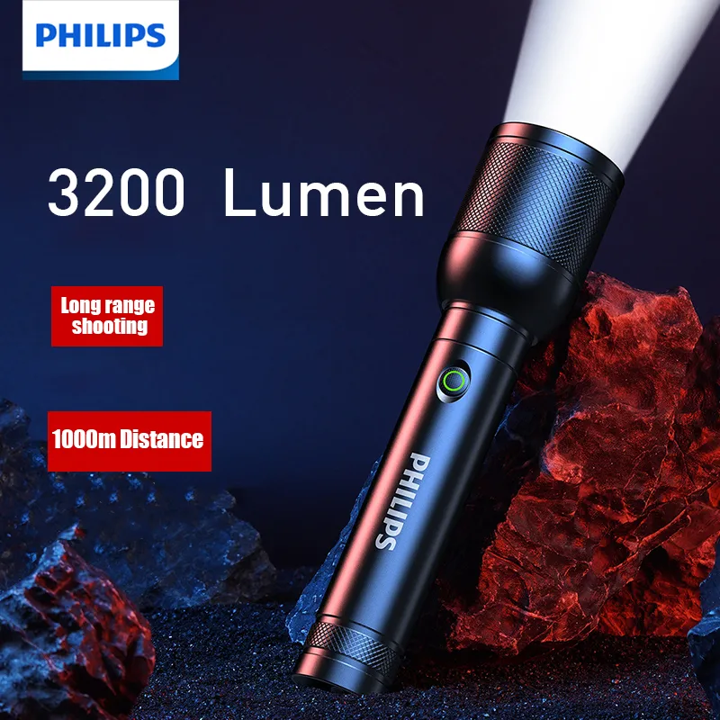 필립스 3200 루멘 LED 손전등 1000m 휴대용  - Outdoor Lighting Philips 리뷰 및 가격