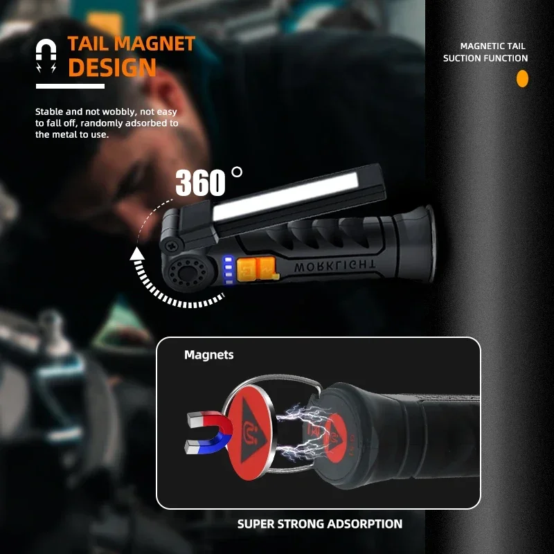 자석 및 후크가 있는 충전식 LED 손전등 작업등, 작 - Outdoor Lighting For Camping 리뷰 및 가격