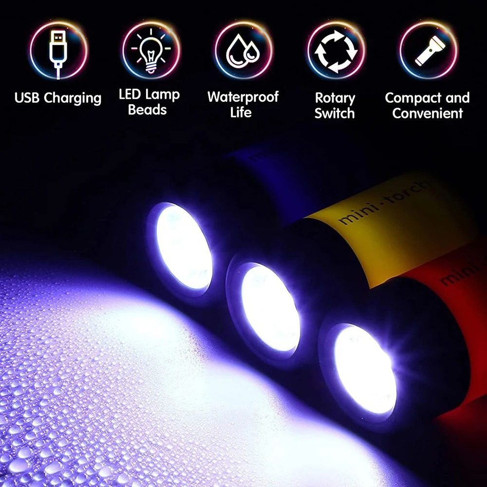 USB 충전식 캠핑 미니 손전등 강력한 라이트 포켓 키 - Outdoor Lighting Ideas 리뷰 및 가격
