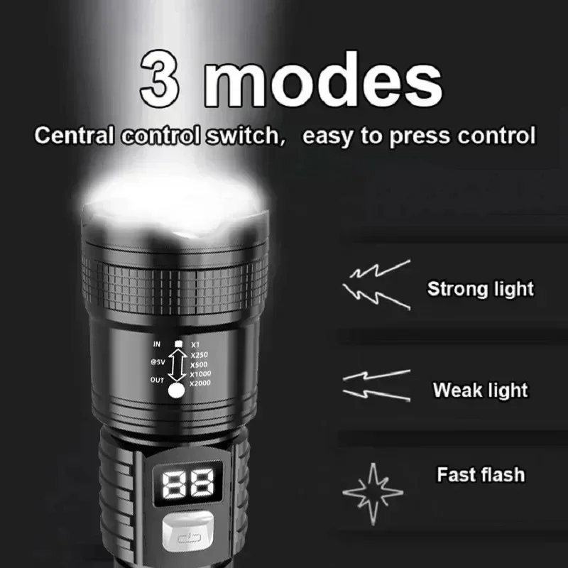 P50 고휘도 손전등 LED 비드 디지털 배터리 디스플 - Outdoor Lighting Ideas 리뷰 및 가격