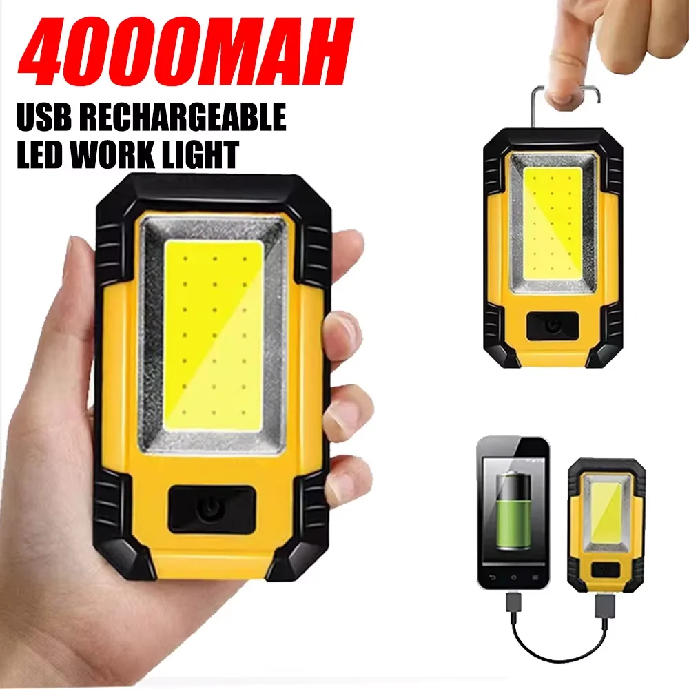 휴대용 4000mAh 충전식 작업등 초강력 COB 손전 - Outdoor Lighting For Camping 리뷰 및 가격