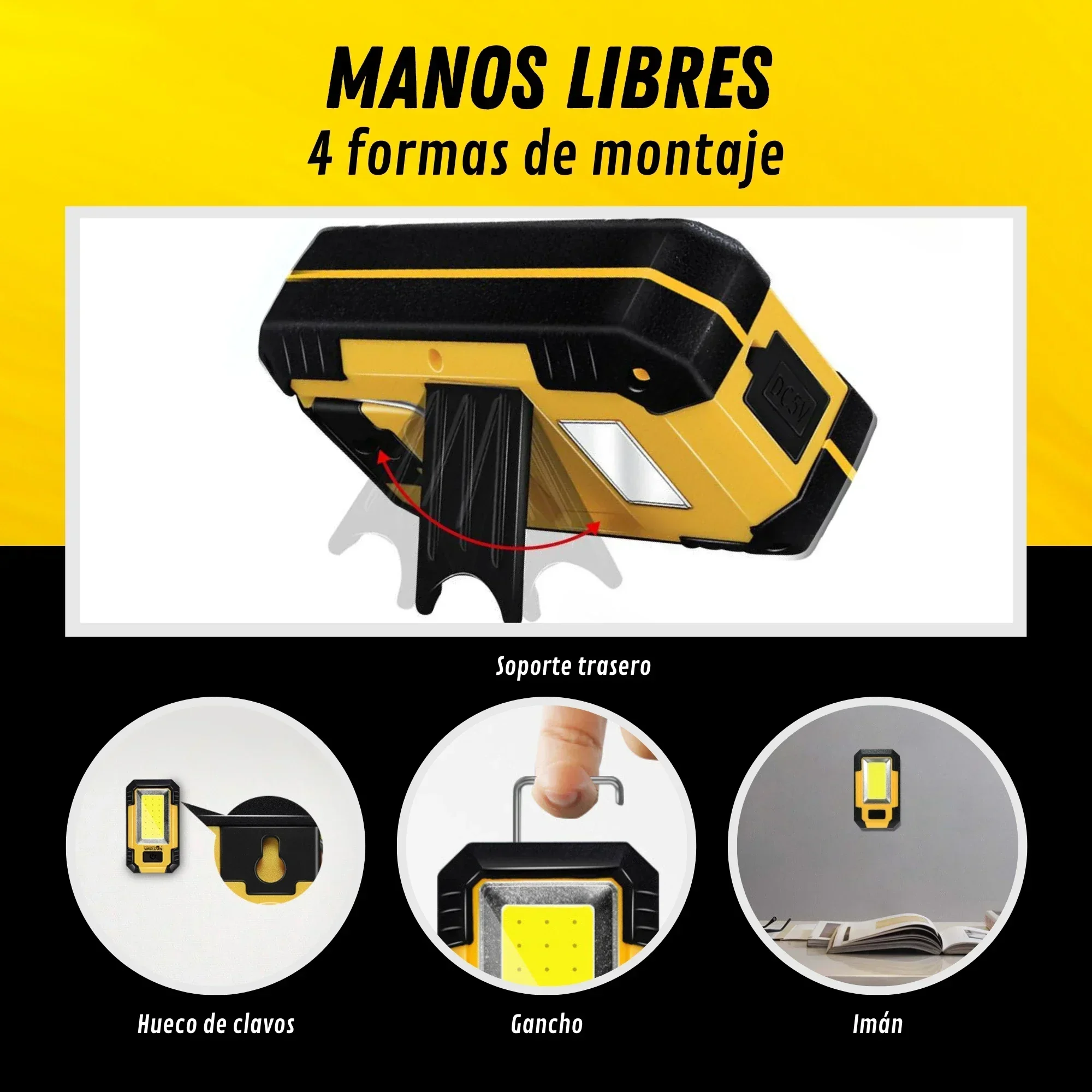 휴대용 4000mAh 충전식 작업등 초강력 COB 손전 - Outdoor Lighting For Camping 리뷰 및 가격