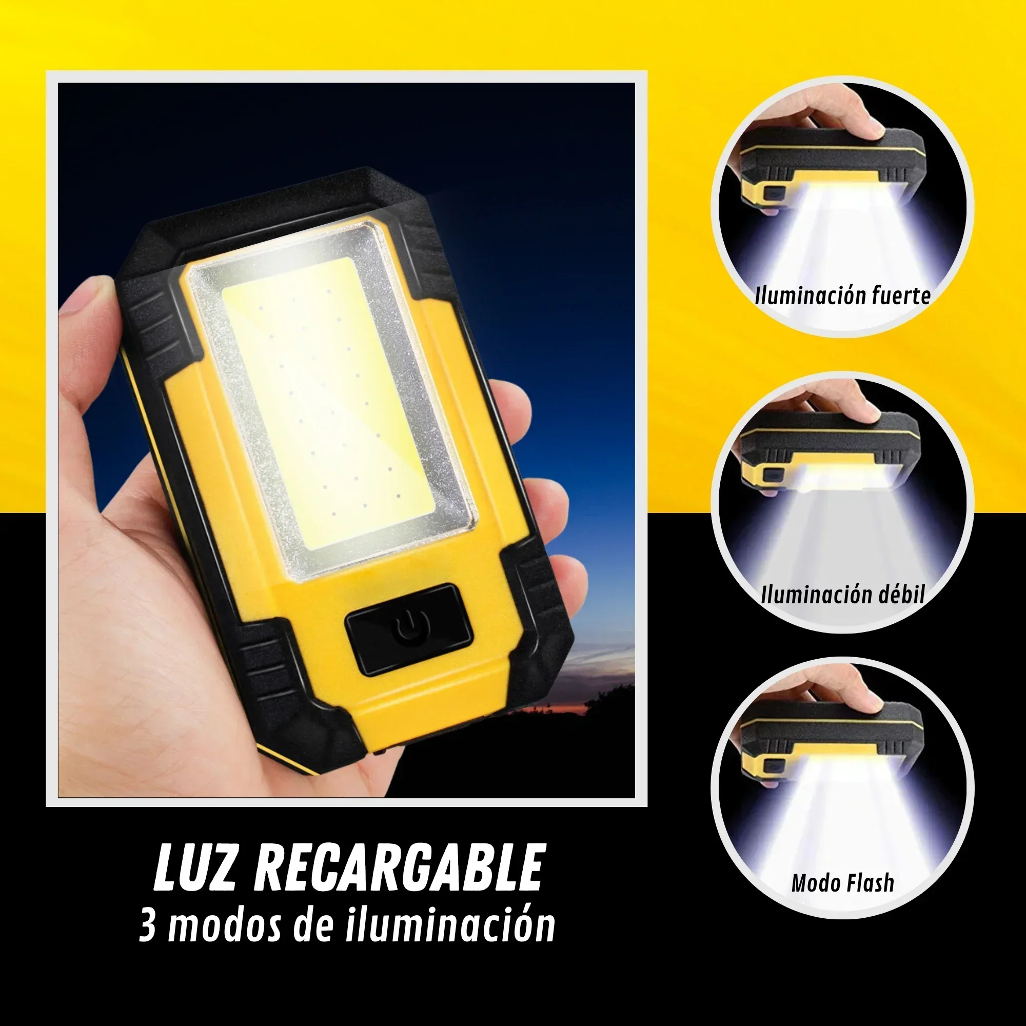 휴대용 4000mAh 충전식 작업등 초강력 COB 손전 - Outdoor Lighting For Camping 리뷰 및 가격