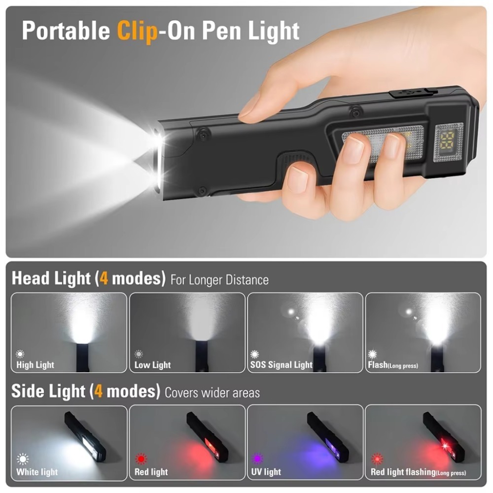 초박형 EDC 충전식 LED 손전등 배터리 디스플레이  - Outdoor Lighting For Camping 리뷰 및 가격