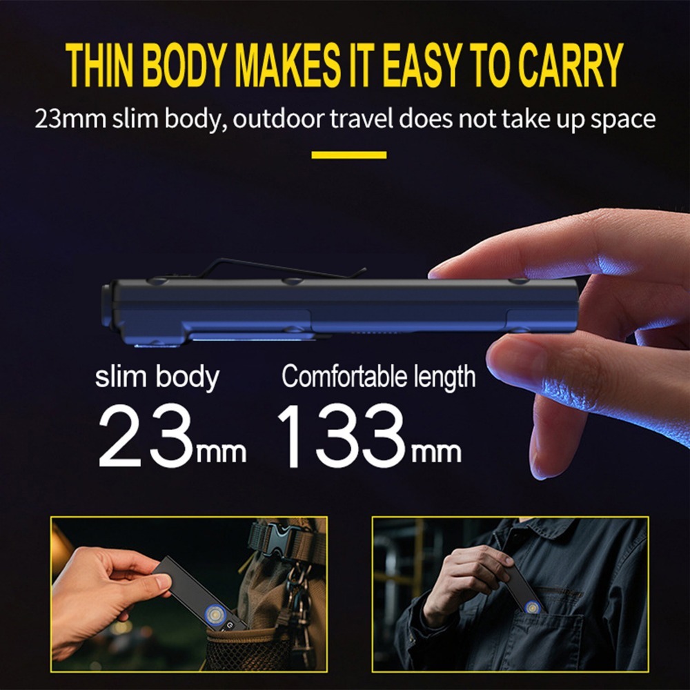 초박형 EDC 충전식 LED 손전등 배터리 디스플레이  - Outdoor Lighting For Camping 리뷰 및 가격
