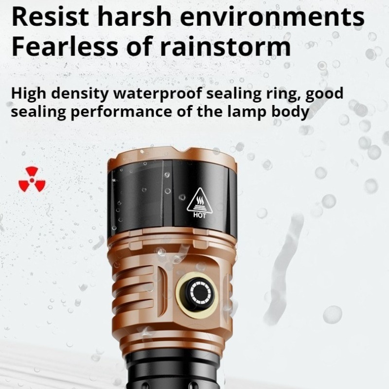 강력한 조명 고출력 LED 손전등 타입-C 충전 방수  - Outdoor Lighting For Camping 리뷰 및 가격