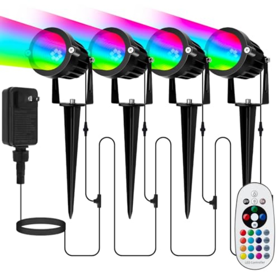 할로윈 크리스마스용 스포트라이트 야외 조명: 4-in- - Outdoor Lighting Kits Low Voltage 리뷰 및 가격